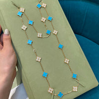[Aethel jewelry]CLOVER 20 MOTIFS TURQUOISE DIAMOND NECKLACE