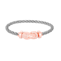 [Aethel jewelry]CHANCE LARGE 8 FIGURE BUCKLE HALF DIAMOND BRACELET ROSE GOLD