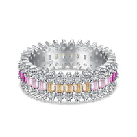 [Aethel jewelry]Ornate Colorful Radiant Cut Daily Ring