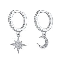 [Aethel jewelry]Star and Moon Asymmetric Earrings