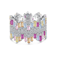 [Aethel jewelry]Luxurious Colorful Radiant Cut Daily Ring