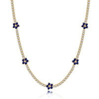 [Aethel jewelry]Luxurious Colorful Flower Tennis Necklace