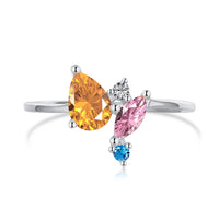 [Aethel jewelry]Radiant Colorful Multi Cut Daily Ring