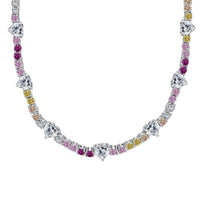 [Aethel jewelry]Delicate Colorful Rainbow Tennis Chain