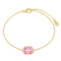 [Aethel jewelry]2.0 Carat Sparkling Colorful Emerald Cut Daily Bracelet