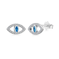[Aethel jewelry]Blue Devil Eyes Hollow Stud Earrings