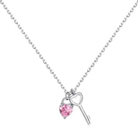 [Aethel jewelry]Unique Heart Shape Key Pendent Necklace