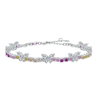 [Aethel jewelry]Ornate Colorful Butterfly Shape Round Cut Daily Bracelet