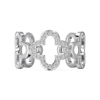 [Aethel jewelry]Hollow Design Four-Leaf Clover Flower Shape Ring