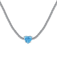 [Aethel jewelry]2.0 Carat Sparkling Tennis Heart Cut Necklace