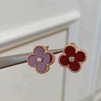 [Aethel jewelry]CLOVER MEDIUM 1 MOTIFS CARNELIAN  DIAMOND earrings