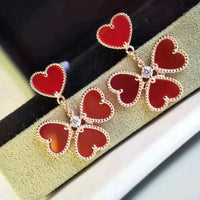 [Aethel jewelry]SWEET CLOVER CARNELIAN EARRINGS