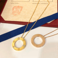 [Aethel jewelry]LOVE NECKLACE 16MM 3 DIAMONDS