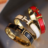 [Aethel jewelry]H BRACELET 12MM GOLD