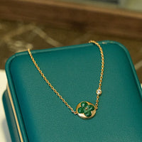 [Aethel jewelry]SUN MALACHITE 1 DIAMOND PINK GOLD BRACELET