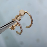 [Aethel jewelry]JUSTE EARRINGS 12.75MM PINK GOLD DIAMOND
