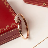 [Aethel jewelry]PANTHERE ROSE GOLD DIAMOND OPEN BRACELET