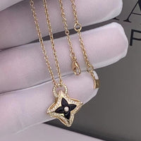 [Aethel jewelry]STAR PEDANT PINK GOLD DIAMOND NECKLACE
