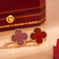 [Aethel jewelry]CLOVER MEDIUM 1 MOTIFS CARNELIAN  EARRINGS
