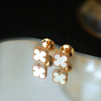 [Aethel jewelry]CLOVER MINI 9.5MM WHITE MOP EARRINGS