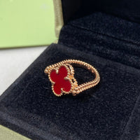 [Aethel jewelry]CLOVER RIVERSIBLE PINK GOLD RING