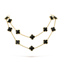 [Aethel jewelry]CLOVER 20 MOTIFS ONYX NECKLACE