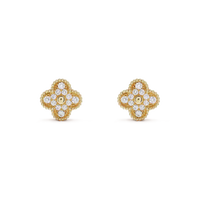 [Aethel jewelry]CLOVER MEDIUM 1 MOTIFS FUll DIAMOND EARRINGS
