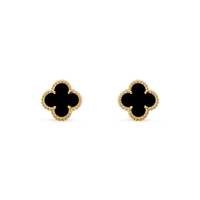 [Aethel jewelry]CLOVER MINI 9.5MM BLACK MOP EARRINGS