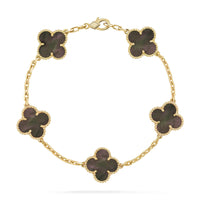 [Aethel jewelry]CLOVER 5 MOTIF GRAY MOP  BRACELET