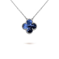 [Aethel jewelry]CLOVER 15MM PIETERSITE NECKLACE SILVER