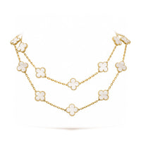 [Aethel jewelry]CLOVER 20 MOTIFS WHITE MOP NECKLACE