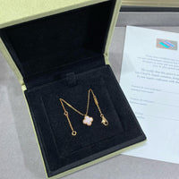 [Aethel jewelry]CLOVER 15MM PINK MOTHER-OF-PEARL SINGLE FLOWER NECKLACE