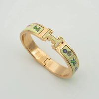 [Aethel jewelry]H PINK GOLD BRACELET CREAM CERAMIC