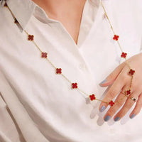 [Aethel jewelry]CLOVER 20 MOTIFS CARNELIAN NECKLACE