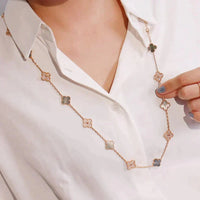 [Aethel jewelry]CLOVER 20 MOTIFS DARK MOP DIAMOND  NECKLACE