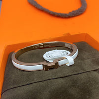 [Aethel jewelry]CLASSIC HM CLIC WHITE 8MM ENAMEL BRACELET