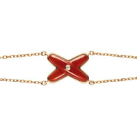 [Aethel jewelry]JEUX BRACELET CARNELIAN PINK GOLD 1 DIAMOND