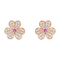 [Aethel jewelry]FRIVOLE PINK GOLD FLOWER DIAMOND EARRINGS