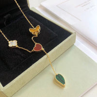 [Aethel jewelry]LUCKY SPRING 4 MOTIFS ROSE GOLD NECKLACE
